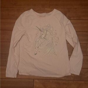 Cat & Jack Pink shirt  unicorn‎ girls size Large 10/12